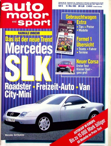 Deckblatt Auto Motor und Sport (06/1993)